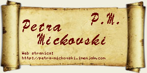 Petra Mickovski vizit kartica